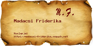 Madacsi Friderika névjegykártya